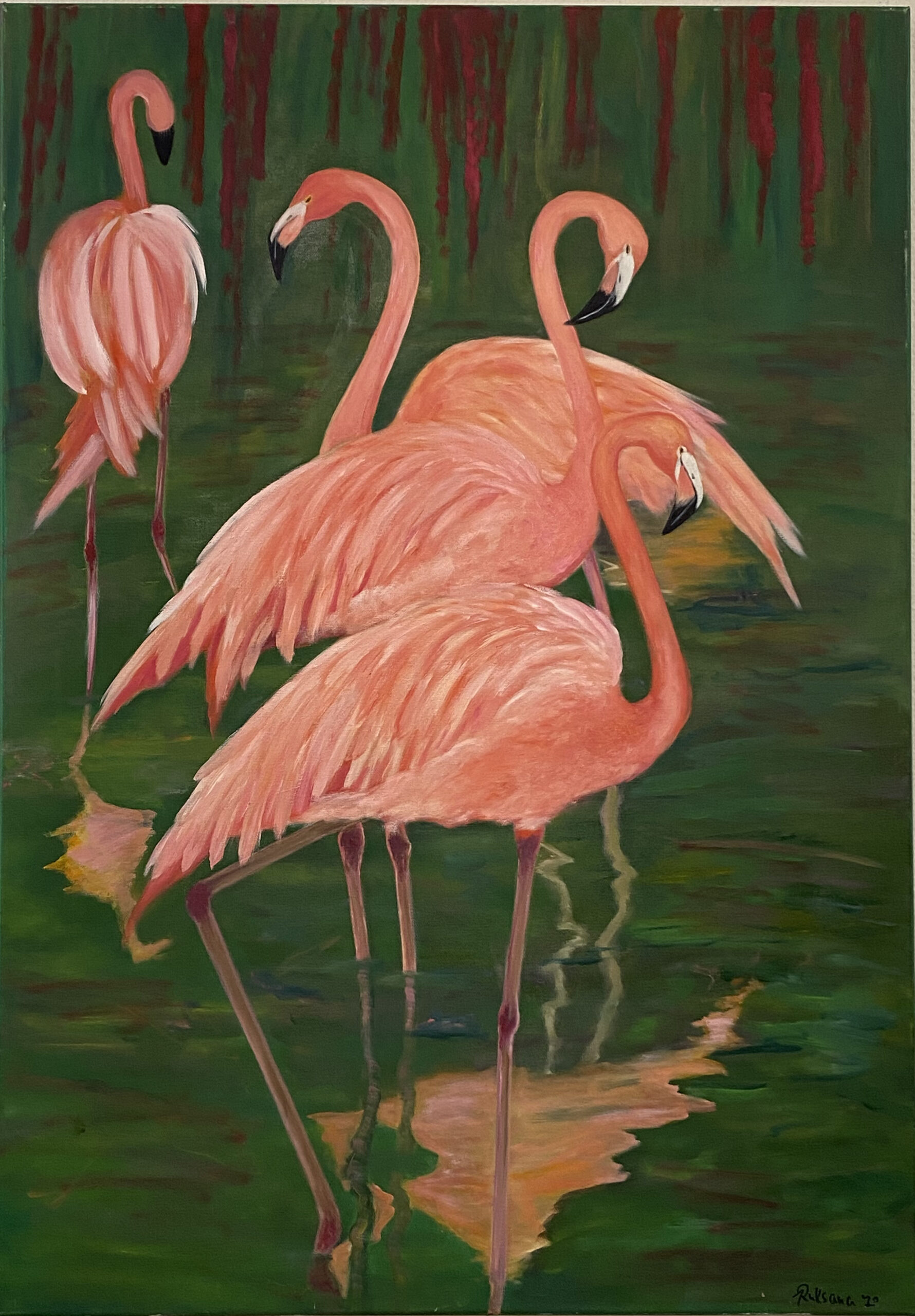 You are currently viewing The flamingos – oil paint 70×100