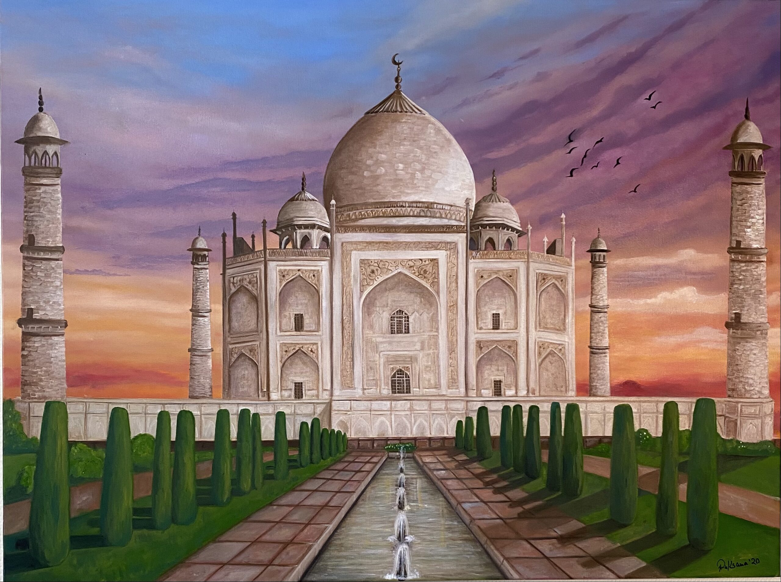 You are currently viewing Taj Mahal – oil paint 100×120