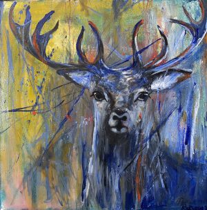 The deer – Acryl & oilpain 70X70