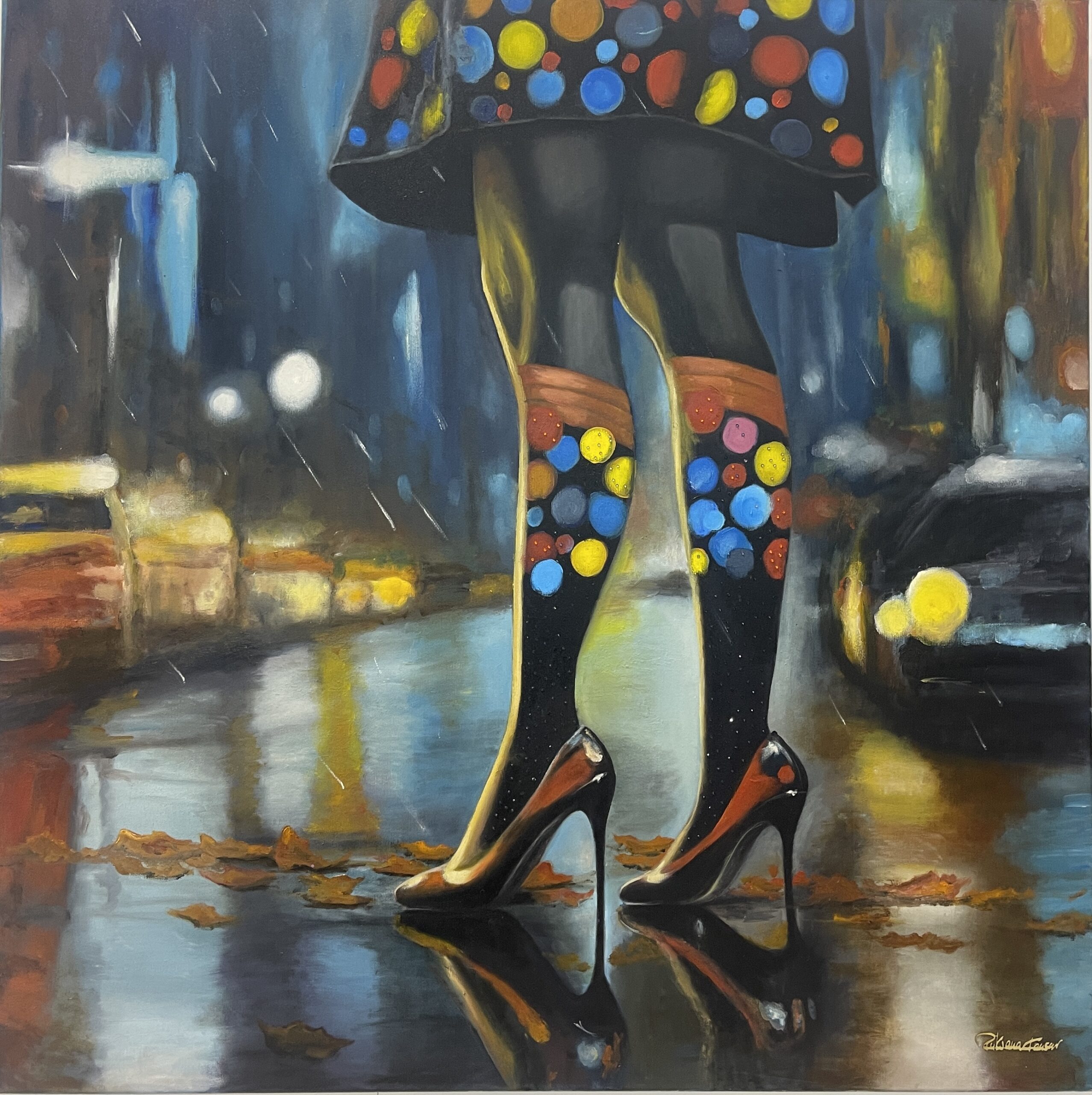 You are currently viewing Friday evening – 80x100cm – 2024 Oil on canvas/crystal stones